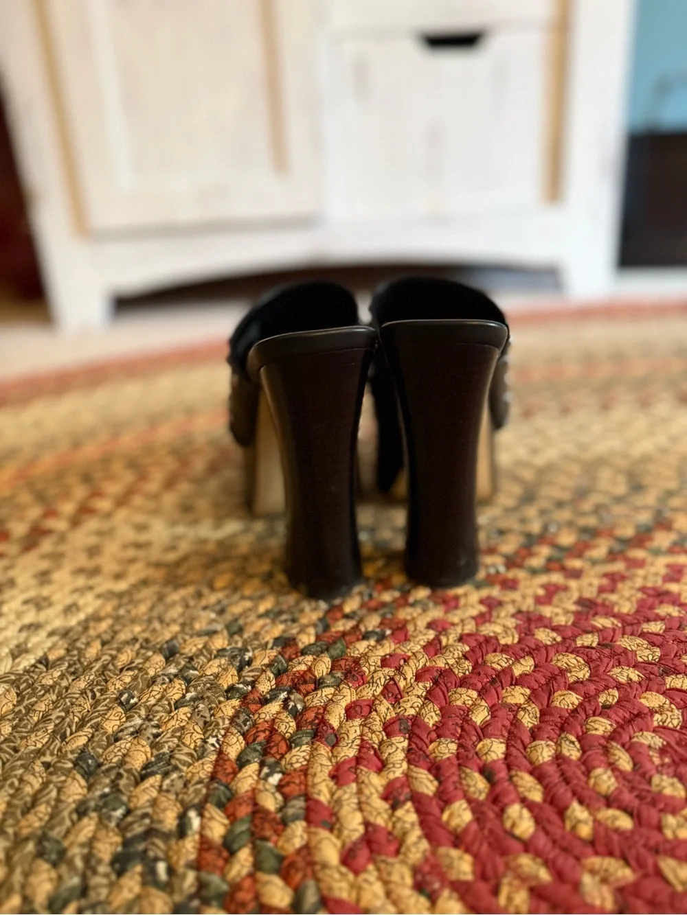 Michael Kors Black Studded Platform Mule Heels - Women